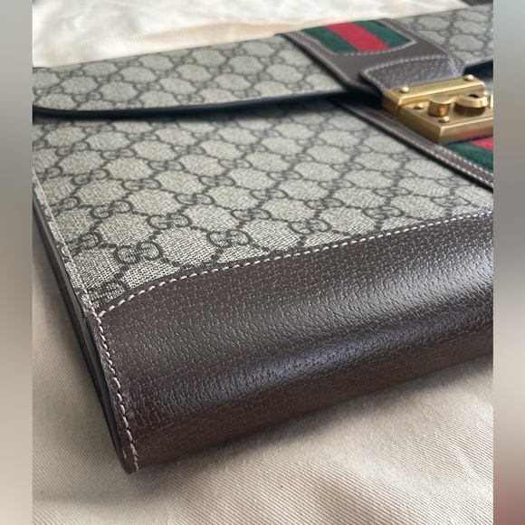 🎊LIKE NEW Authentic Gucci GG Messenger Computer Work Briefcase Bag Purse nice - Picture 2 of 6